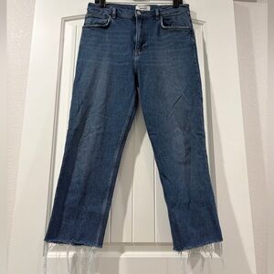 Reformation Liza High Rise Straight Raw Hem Jeans in Kasai | Size 31/12